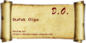 Dufek Olga névjegykártya