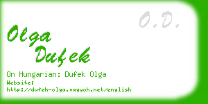 olga dufek business card